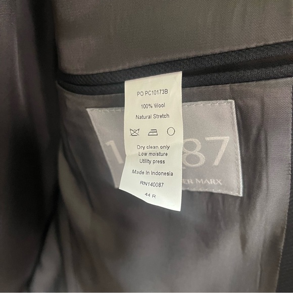 Hart Schaffner Marx 1887 Black Wool Blazer -‎ Size 44R mens - Picture 3 of 8